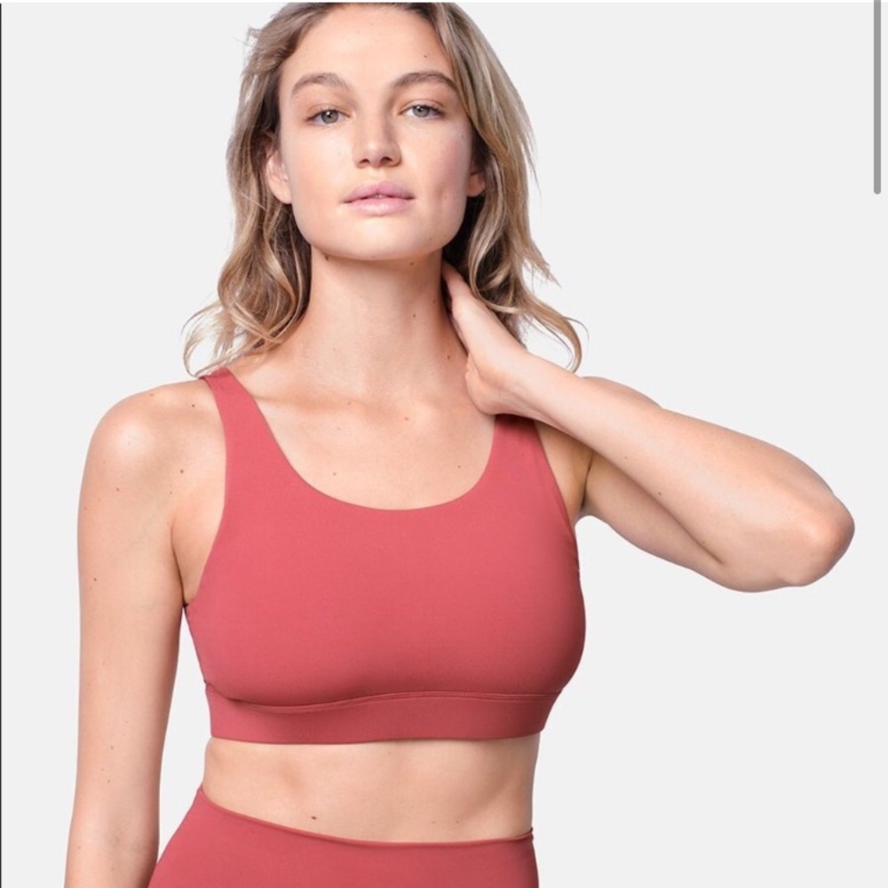 Outdoor Voices Lightform Circle Back Bra in Earth Red (S)